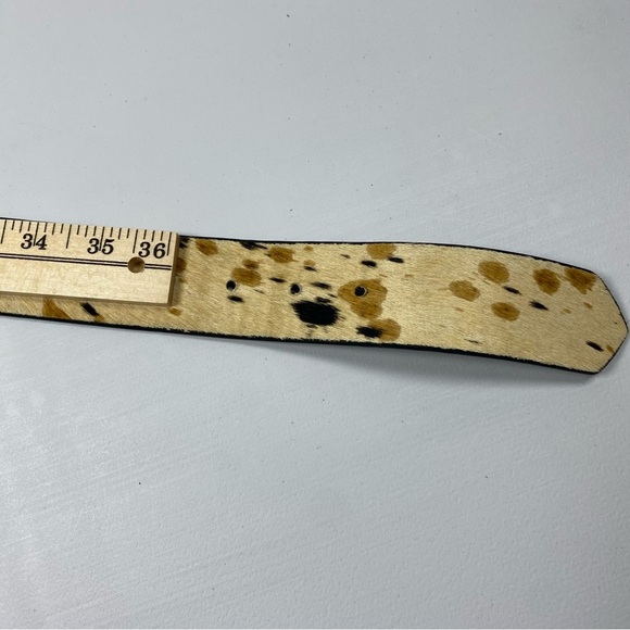 Free People Marcella Cow hair belt medium/large bronze buckle NWOT - Picture 7 of 9